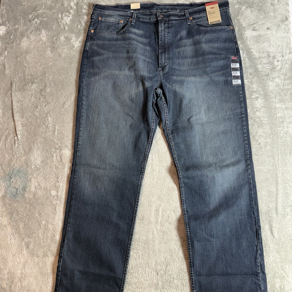 Levis 559 Jeans Mens 44x34 Blue Med Wash Relaxed Straight Denim B&T Big Tall NWT